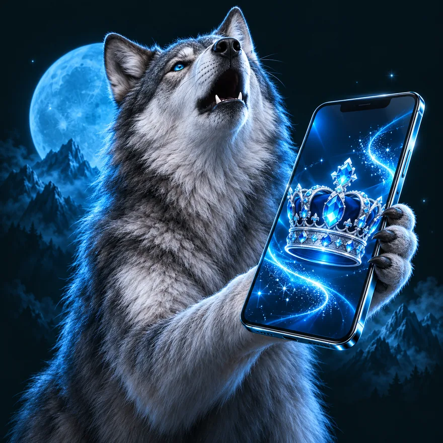 Smartphone with crown — Wolf Winner