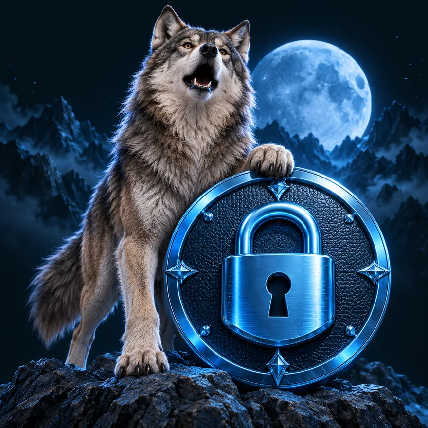 Padlock emblem — Wolf Winner