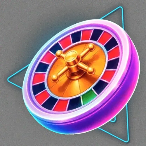 Neon roulette wheel