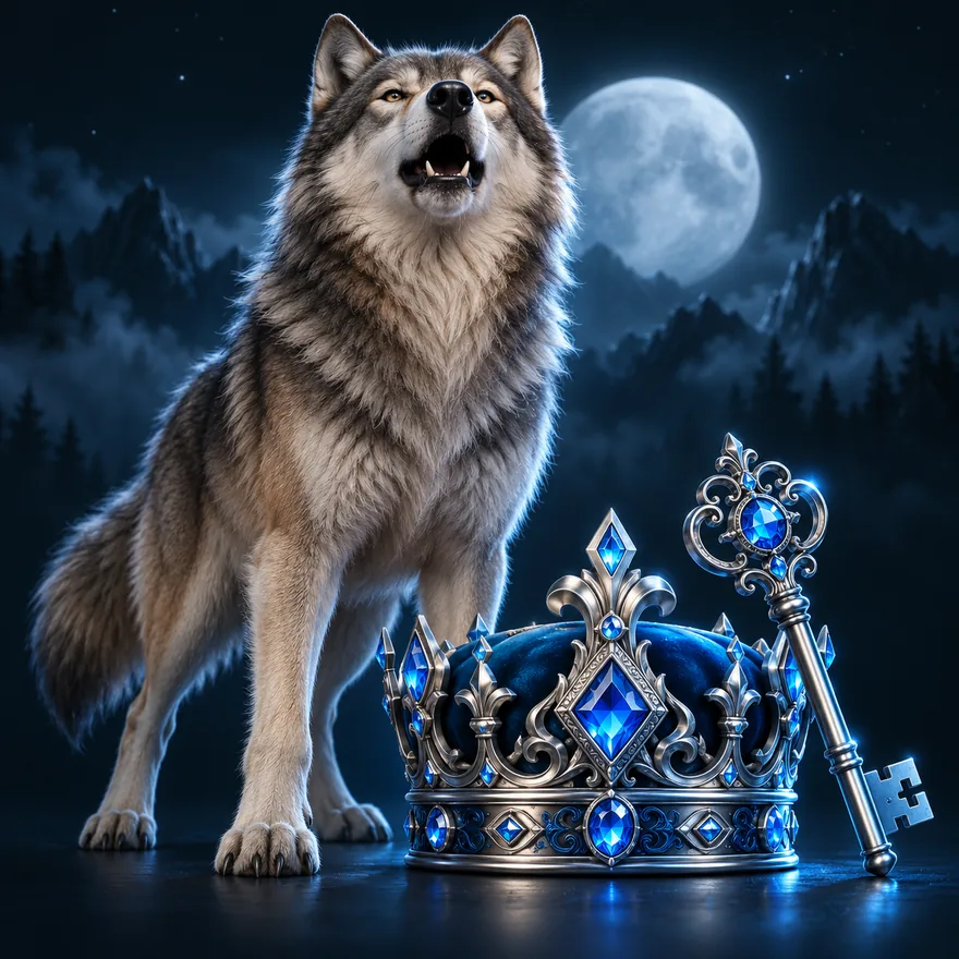 Royal crown and key — Wolf Winner