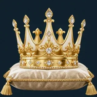 Gold crown on cushion — Wolf Winner