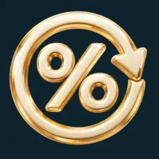 Gold percent symbol — Wolf Winner