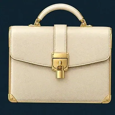 Locked leather briefcase — Wolf Winner