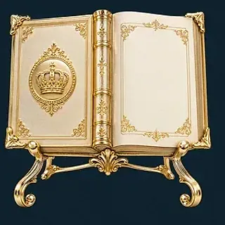 Ornate open book — Wolf Winner